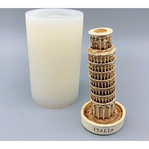3D Pisa Tower candle silicone mold famous Italian architecture Pisa Tower aromatherapy decoration mold cake mold