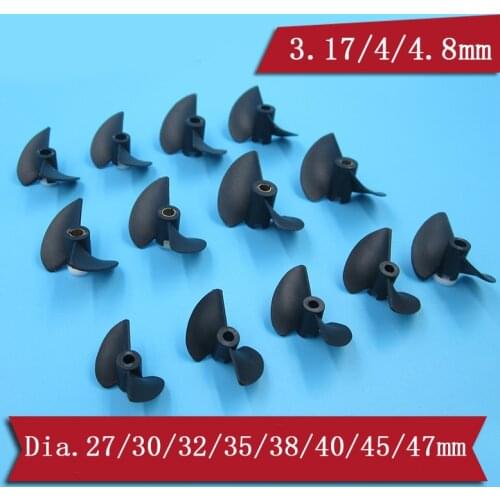 4PC 2-blade Nylon Propeller P40*D27/30/32/35/38/40/45mm Propellers 3.17mm 4mm Pitch Props for DIY RC Boats Spare Parts