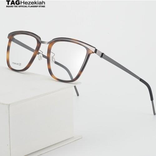 9901 Brand titanium Glasses Frame men Retro Square designer eyeglasses frames for women myopia computer Denmark spectacle frames