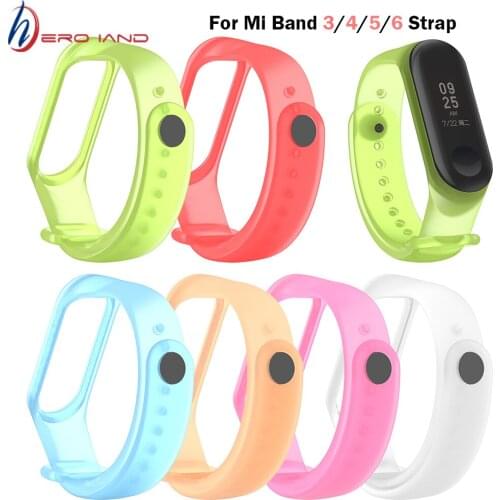 Bracelet for Xiaomi mi band 5 6 3 4 Silicone Wrist strap for mi band5 Smartband translucent Replacement miband5 Wristbands