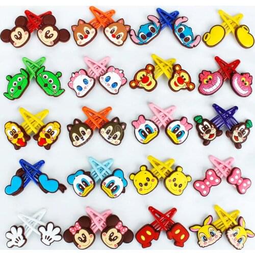 Disney Children Hairpin Mickey Minnie Girls Korean Headdress BB Clip Bangs Little Girl Fruit Baby Hairpin Hair Accessories Gifts