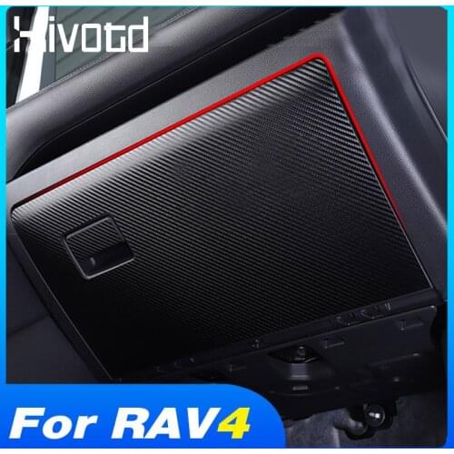 For Toyota Rav4 2019 2020 2021Accessories Storage Glove Box Panel Anti Kick Mat Decorate Stickers Carbon Fiber Pad Interior Part