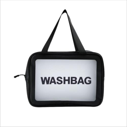 Custom Logo Travel Transparent Vinyl Waterproof Beach Zipper Cosmetic Bag Pouch TSA Clear TPU PVC Toiletry Bag With Handle