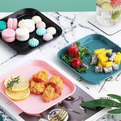 Fruit Plate Creative Personality Modern Europe Style Home Kitchen Use Simple Thicken Dark Green Plastic Smooth Delicate Ins