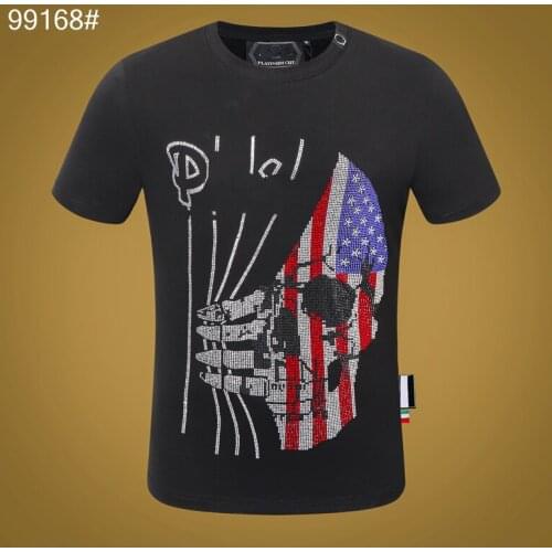 New Summer 3D Printed T-shirt Men Short Sleeve Fashion Casual High-Quality Plein Skull T-shirt Top Clothes