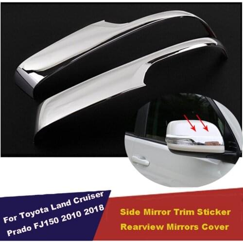 Chrome Car Rearview Mirrors Cover Trim Strip Sticker For Toyota Land Cruiser Prado 150 2010-2016 2017 2018 Exterior Accessories