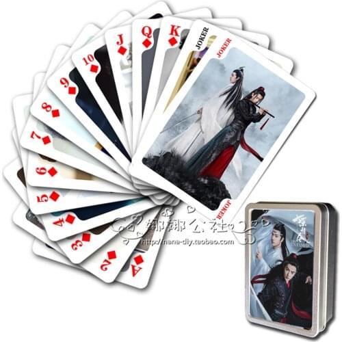 Anime The Untamed Xiao Zhan Wang Yibo Poker Card Cosplay Japanese Game Family Holiday Party Playing Cards Deck Card Board Gifts