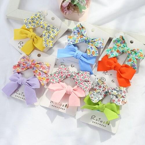 Candy Color Hair Pin Childrens Bow Hair Clip Cute Floral Suit Princess Lovely Hair Accessory Headwear Kid Hair Clip for Girls