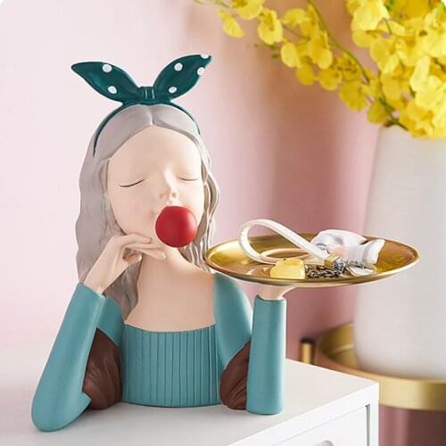 Nordic Creative Light Luxury Lovely Bubble Girl Porch Key To Receive Furnishing Ornaments In The Living Room Gift Of A New House