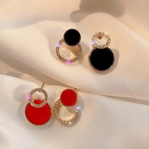 Round Dangle Geometric Earrings Simple Water Drop Hollow Metal Pendant Hanging Earring for Women Jewelry Accessories