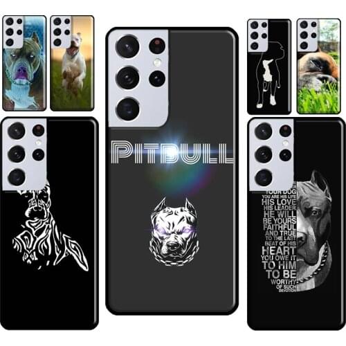 Cute Pit Bull Dog Pitbull Phone Case For Samsung Galaxy S21 S20 FE Note 10 S8 S9 S10 Plus Note 20 Ultra Back Cover