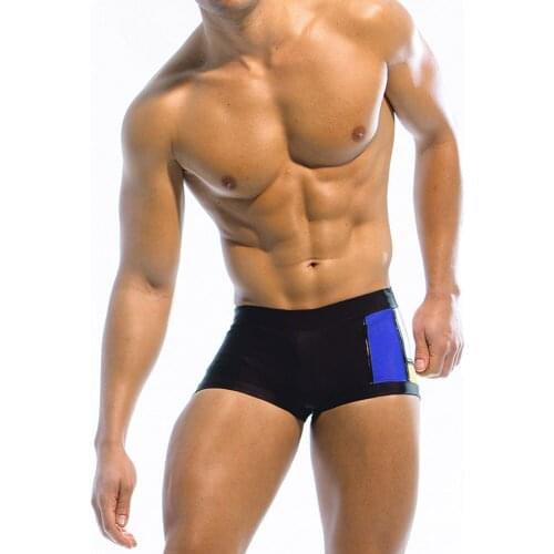 Multicolor Stitching Swimwear Men Crafts Four-corner Men Swimwear Close Fitting Swimming Trunks Three-dimensional Men Swimsuits