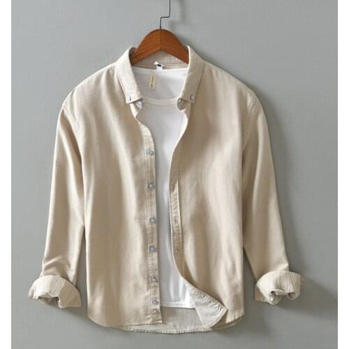 Mens Casual Standard-fit Brushed Flannel Shirts Comfortable Soft Cotton Long Sleeve Button-down Shirt Y3465