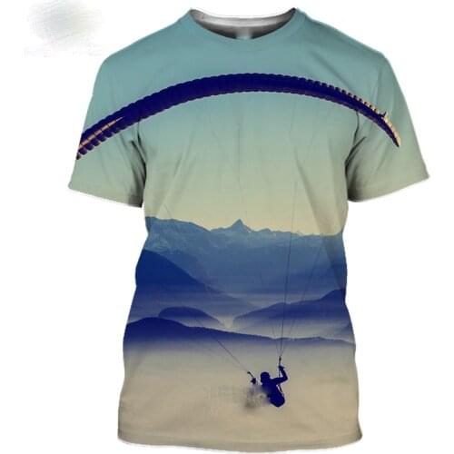 2021 parachute mens T-shirt 3D printing Retro Skydiving T-shirt Parachuting Skydive Tee Tops Paragliding Homme Shirt