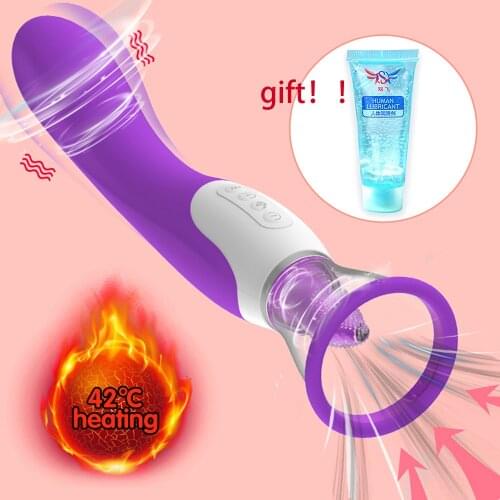 2021 new suction tongue vibrator clitoris Heating Nipple Tongue Clitoris Stimulator vagina sucking lick vibrator for women