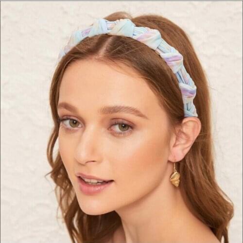 New Satin Headbands for Women Simple Retro Multi-layer Knotted Spring Turban Bezel Hairdband Hoops Hair Accessories for Girls