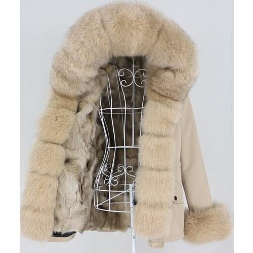 OFTBUY 2020 Waterproof Short Parka Real Fox Fur Liner Coat Winter Jacket Women Natural Raccoon Fox Fur Collar Hood Detachable