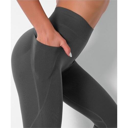 Fall New Patchwork Breathable Side Pocket Yoga Pants Fitness Tight Stretch Sports Leggings for Women