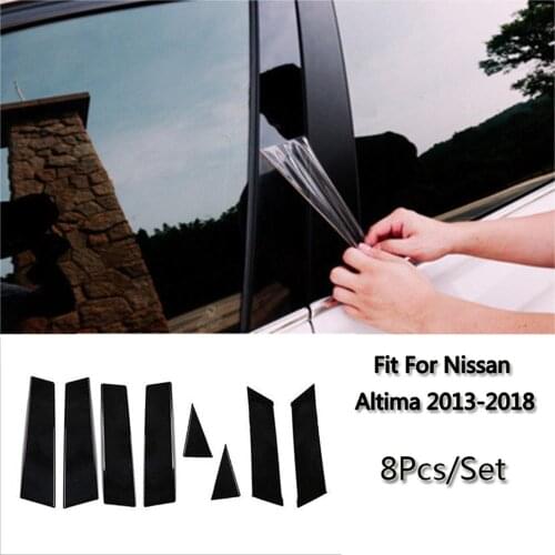 8PCS Polished Pillar Posts Fit For 2013-2018 Nissan Altima Door Window Trim Cover