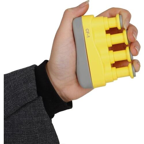 Portable Guitar Bass Piano Finger Exerciser Hand Grip Finger Strengthener Hand Trainer Finger Device Hand Training Tool Yellow