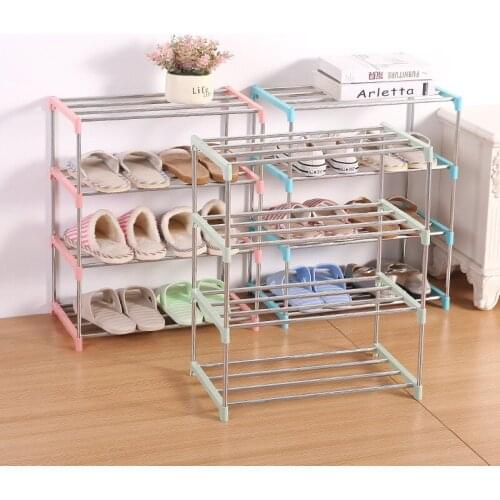 Simple Multi Layer Shoe Rack Stainless Steel Easy Assemble Storage Shoe Cabinet Shoe Rack Hanger Home Organizer Accessories
