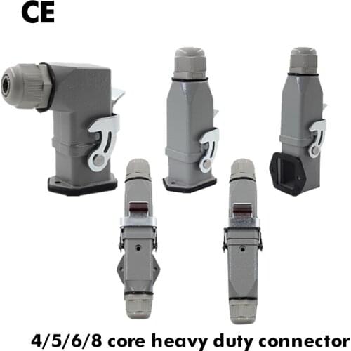 Heavy Duty Connector HDC HA 4 5 6 8 Pin Over Load Connection 10A Rectangle Waterproof Multiple Function Aviation Plug Socket
