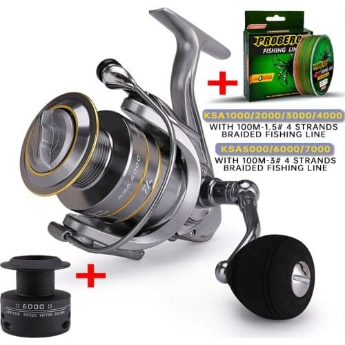 Fishing Reel Double Spool New Spinning Reel 33 LBs Max Drag 14+1 Stainless BB for Saltwater or Freshwater Fishing
