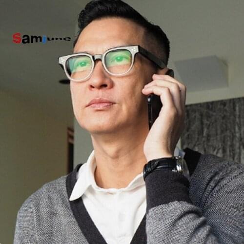 Samjune Retro Mens Transparent Glasses Clear Lenses Square Eyeglasses Frames for Women Reading Eyewear Male Spectacle