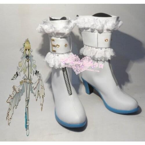 Fate/Extra CCC Saber Bride Saber Nero White Halloween Girls Cosplay Shoes Boots H016