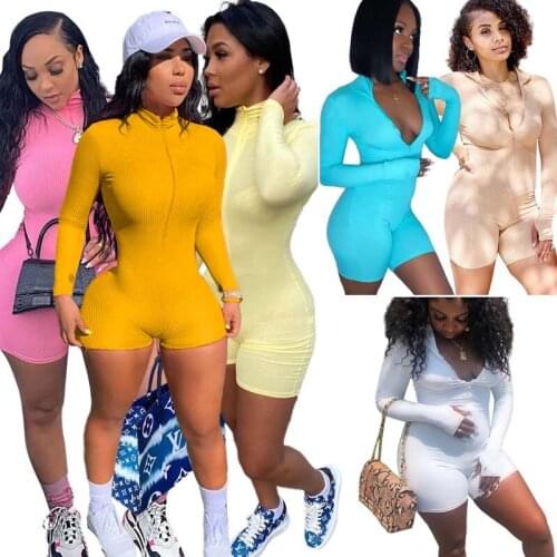 Sexy Fashion Jumpsuit Stretch Slim Shorts Suit