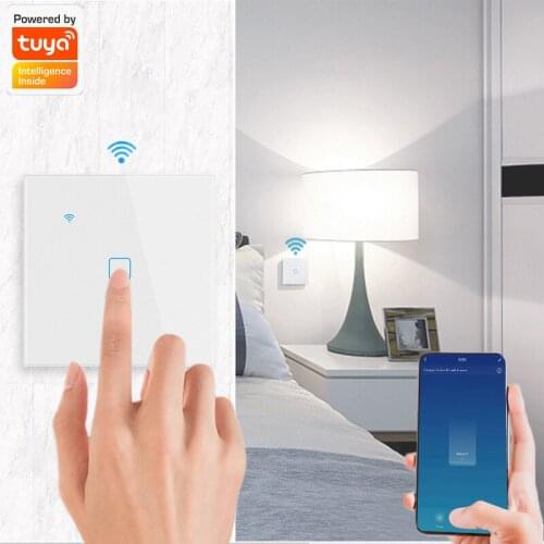 Tuya WiFi Smart Touch Switch 1/2/3/4 gang Home Wall Button for Alexa Google Home Assistant Smart Home 100-240V EU Standard
