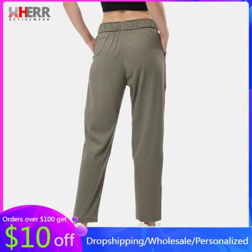 Cozy Leisure Drawstring Fitness Workout Sweatpants Women Naked Feel Plain Yoga Sport Training Pocket Joggers XS-XL Gym Clothing