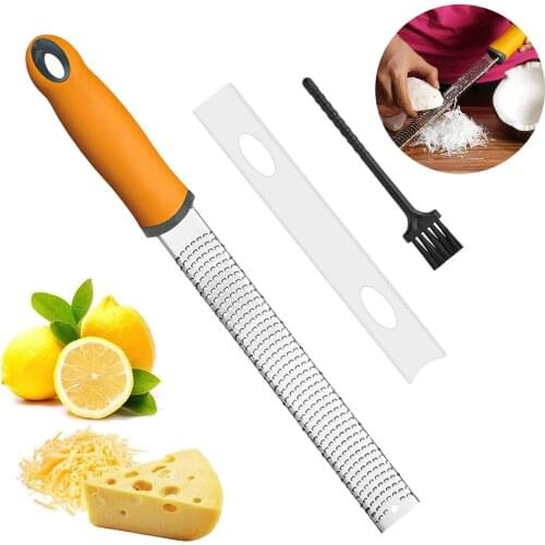 Premium Zester Grater-Made In Stainless Steel Blade-For Zesting Citrus And Grating Cheese-Soft Touch Handle, Kitchen Tools