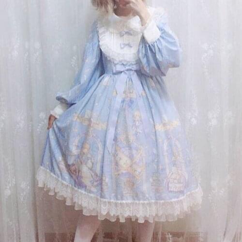 Japanese Lolita Dress Small Cute Dress Japanese Costume Sweet Gothic Party Robe Renaissance 2021