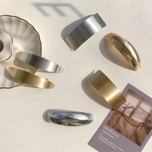 2021 New Korean Geometric Arc Metallic Hairgrips For Women Fashion Hair Accessories Personality Hair Clips Wholesale