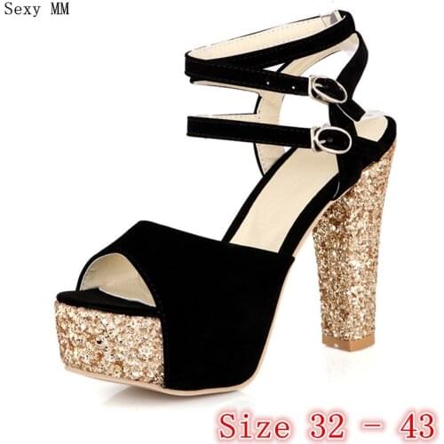 Pumps Women Peep Toe High Heels Platform Gladiator Sandals Woman High Heel Wedding Shoes Small Plus Size 32 33 - 40 41 42 43