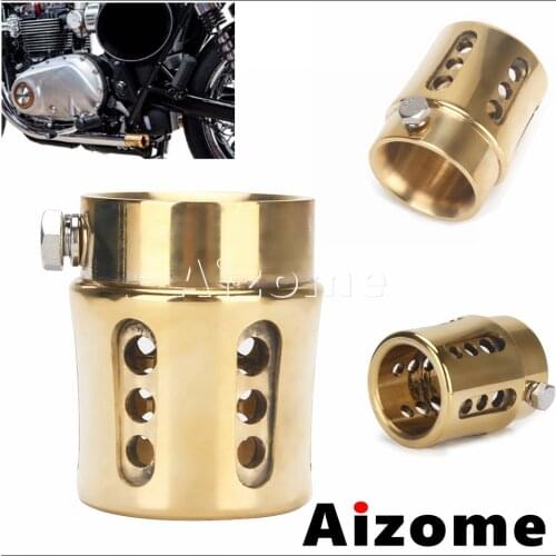 1.75" 2" 2.25" 2.5" Motorcycle Brass Vintage Exhaust Muffler Tip Cafe Racer Exhaust Pipe Cover For Harley Custom Chopper Bobber