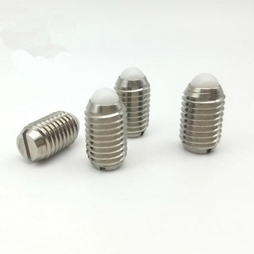 1pcs M20 Nylon head Wave beads stainless steel Slotted slot Set screw Polyacetal Ball heads tight bolt 30-45mm Length ZC103-4-3