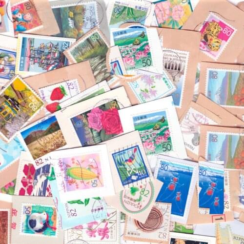 100 PCS / LOT Japan Used With Post Mark Off Paper Special Commemoration Random Good Condition Timbres Postage Stamps