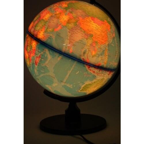 14.16cm LED Light World Earth Globe Map Geography Educational Toy With Stand Home Office Ideal Miniatures Gift Office Gadgets
