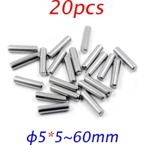 20PCS 5mm Pin Bearing Steel Pins Short Shaft 5*5/8/10/12/15/16/18/20/22/25/30/35/40/45/50/55/60mm