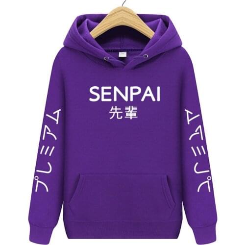 2020 Fashion japanese streetwear SENPAI Hoodie Sweatshirt Multiple Colour Men Women Hoodies Pullover sudadera hombre