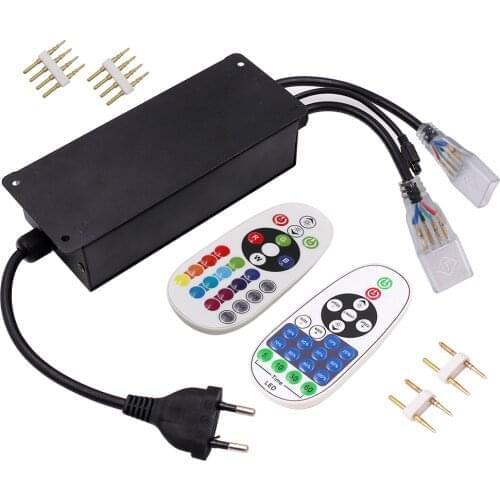 220V LED Strip Light Controller Remote Control LED Light Dimmer with EU Plug for 2835 5630 5050 RGB 6mm 10mm 12mm 15mm PCB Strip