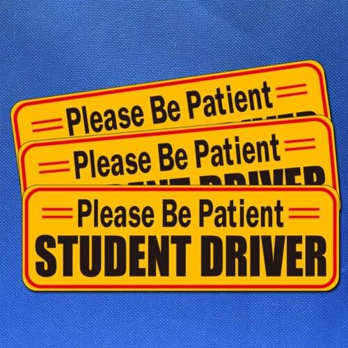 4 Pieces Of Magnet Bumper Car Stickers For Student Drivers Magnetic Reflective Yellow Safety Sign Novice Driver Sticker