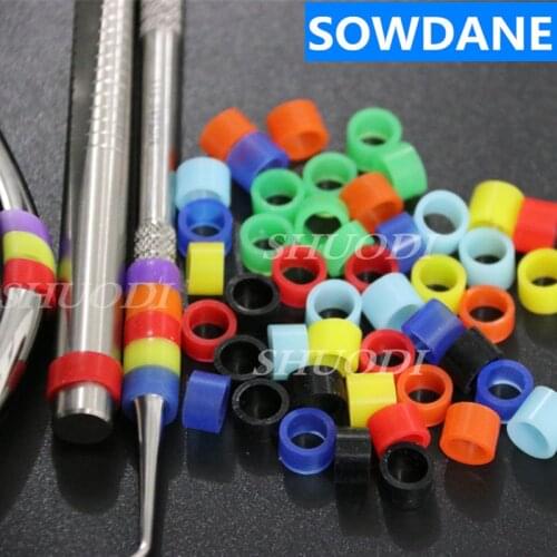 50 Pcs Multi-Color Autoclavable Universal Dental Universal Silicone Instrument Color Code Ring Rings (Dia.5mm)