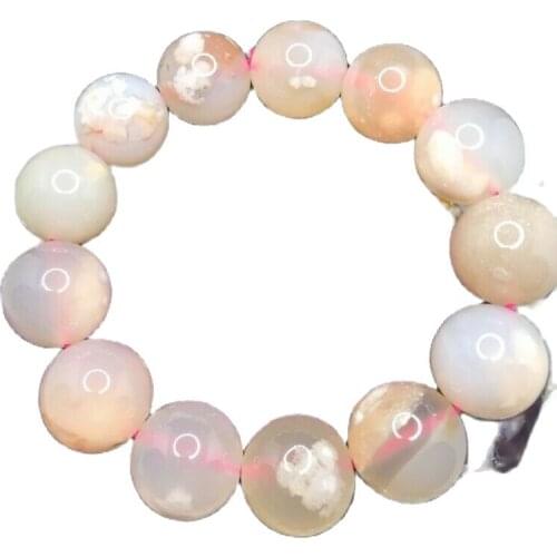 Natural cherry agate quartz crystal beads bracelet AAA
