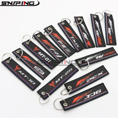 Motorcycle Keychain Embroidery Key Holder Chain Collection Keyring For YAMAHA TMAX NMAX MT-1 MT-10 MT-25 YZF R1 R3 R6 Keychain