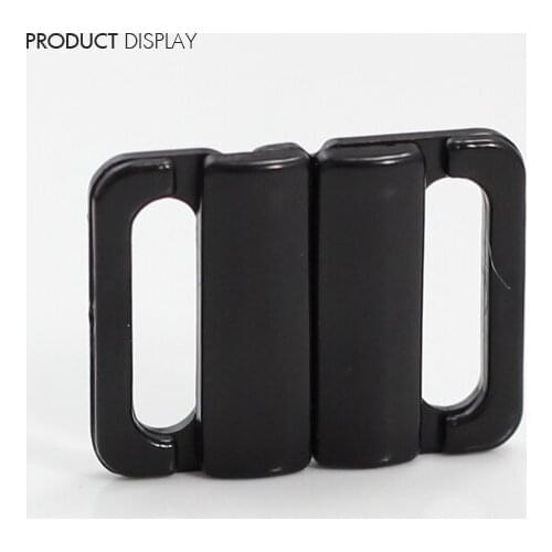 Craft Plastic Black Rectangle Tape Closure Hook & Clasp Fasteners Sewing On Clothes Bra Clip Hooks 25mm x 19mm 200piece/NK161