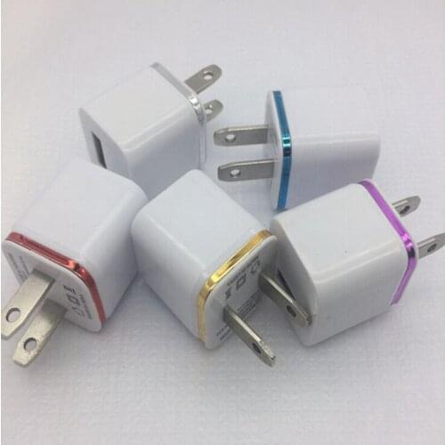 100pcs/lot Colorful 1A US Plug AC Power Adapter Home Trave Wall single port USB Charger for iPhone 7 6 6s plus 5 for Samsung HTC