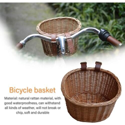 Kids Front Handlebar Bike Basket Handwoven Basket For Children Bikes Bike Basket Cargo Bag Bicycle Wicker Baskets